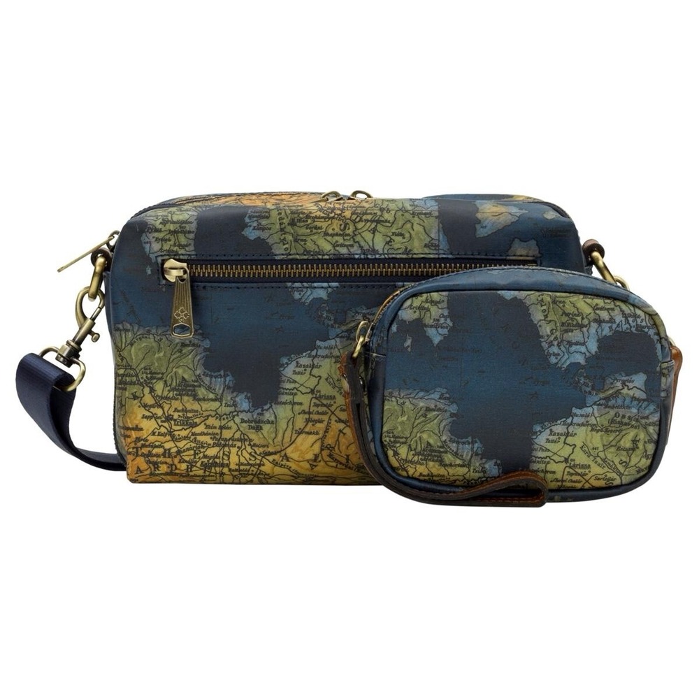 Patricia Nash Piper Coated Canvas Crossbody with Pouch Greek Map